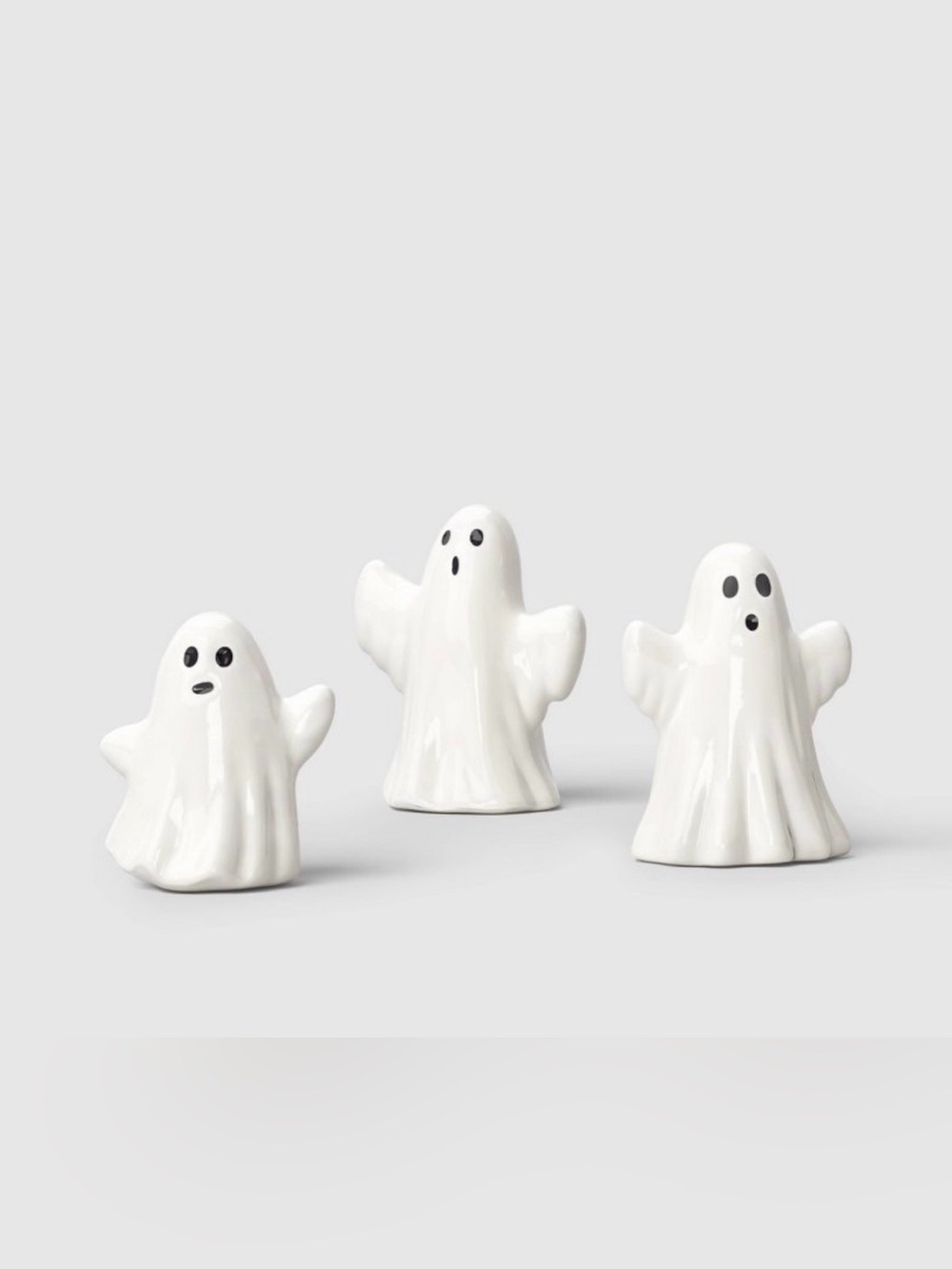 White Ceramic Ghost Figurine Set - Home Accents